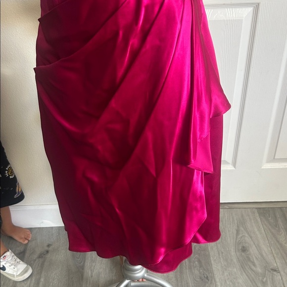Phoebe Couture Designer Pink Silk Strapless Silk Dress 8 - Picture 3 of 7